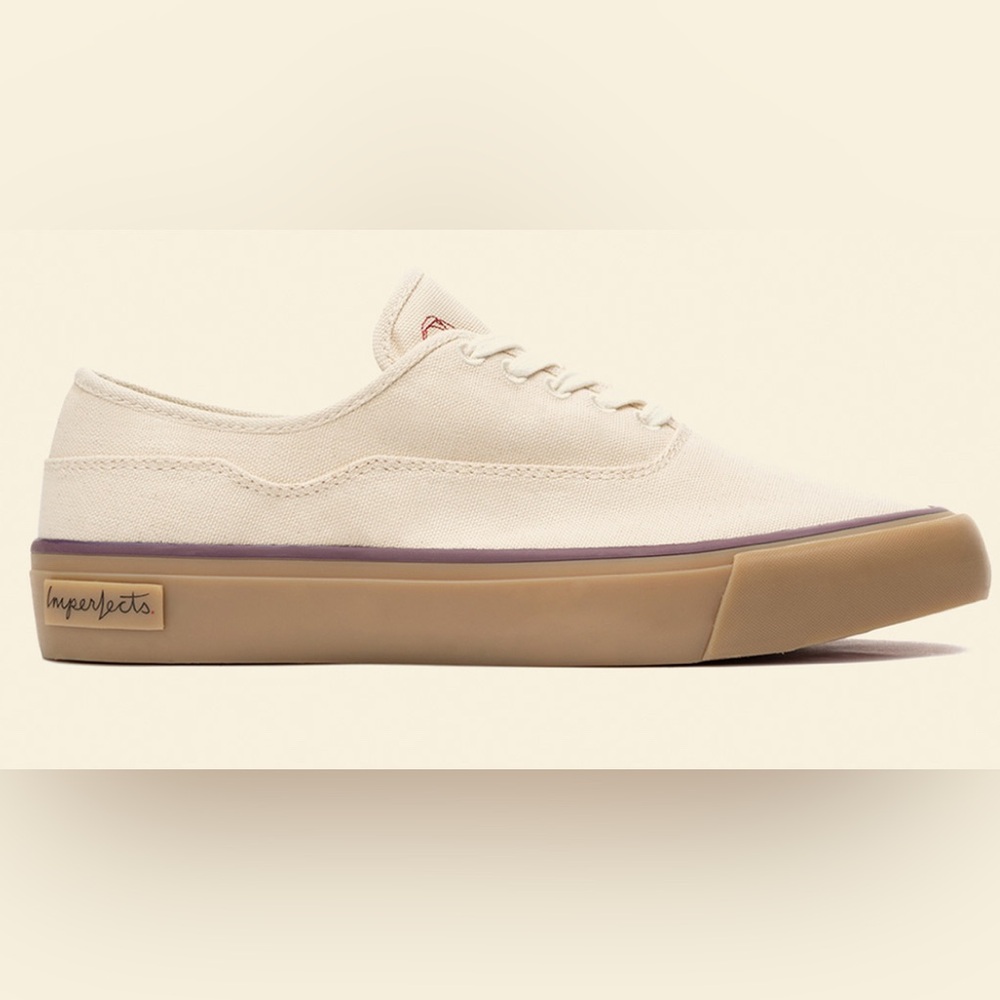 SeaVees x Imperfects Cream Canvas Sneakers with Gum Sole